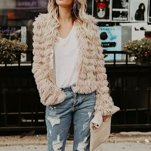 Open Front Cardigan Fur Coat Jacket Warm Coat NWT - Picture 4 of 8